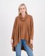 Roll Neck Top with Longline Hem (Camel): 