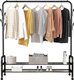 Nu Dekor 2 Tier Shoe Storage Rack Clothing Rail (Black): 
