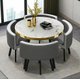 Mfurn 5-Piece Modern Nordic Round Dining Table & Chairs Set (Grey): 