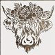 Highland Cow Reusable Stencil - 30 x 30 cm: 