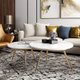 Selene Round Nesting Marble Gold Coffee Table: 