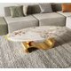 Raven Marble Top Modern Coffee Table-Gold: 