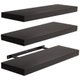 3pcs Home Office Floating Shelves for Storage On Wall 40x15x2.5cm  Black: 