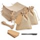 Chenshia 25 Pcs DIY Craft Burlap Gift Bags, With Drawstring and Tags: 