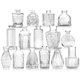 Chenshia -15 Pc Glass Vase Set, Mini Vintage Clear Flower Bud Vases: 