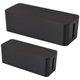 Chenshia Cable Cord Management Box, Large & Medium Tidy Case Set - 2 Piece - Black: 