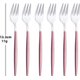 6 Mirror PKSliver,6 Pieces Gold Coffee Tea Fork Set Stainless Steel Fruit Fork Ice Cream Cake Dessert Mini Forks Afternoon...