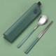 2pcs green silver,Colorful Dinnerware Set 304 Stainless Steel Cutlery Set Kitchen Portable Tableware Set Chopsticks Fork Spoon...