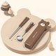 Bear-Set B,Cartoon Bear Cutlery Set with Case Stainless Steel Kids Fork Spoon Portable Cutlery Set Travel Tableware Reusable...