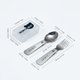 Black LUCKY Style,Camping Portable Foldable Tableware Set 304 Stainless Steel Fork Spoon With Cute Cutlery Box Reusable...