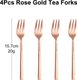 4pcs Rose Gold,Black Tea Fork Set Gold Cake Mini Fruit Fork Stailess Steel Coffee Forks Mirror Sliver Thin Western Cutlery: 