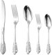 Silver 5pcs,Palace Series 304 Stainless Steel Cutlery Set Wedding Table Decoration Gold Covered Knife Spoon Fork Dinnerware...