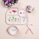 flower fairy,Cartoon Bamboo Fiber Baby Feeding Plate Children Tableware Tray Dish Bowl Fork Spoon Cup Food Training Dinnerware...
