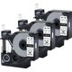 19mm,3PK Black on White,Heat-Shrink Tube Industry Label Compatible for A18055 A18056 Ribbon For Rhino 1000 5200: 