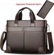 D91-2 brown upgraded version thickened fabric + wallet,Large Capacity Men's Business Handbag Shoulder Crossbody Computer...