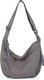 Grey,36CMX21CMX6CM,Trendy Women's Soft Cloth Shoulder Bag Solid Color Student: 