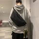 Black with charm,Casual Crossbody Bag Large Capacity Men's Waist Bag Street: 