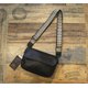 Black bh strap,Trendy Leather Crossbody Bag for Men Casual Street Style: 