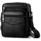 Black, Leather Crossbody Bag for Men Lightweight Vertical Shoulder: 
