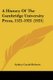 A History Of The Cambridge University Press, 1521-1921 (1921) (Paperback): Sydney Castle Roberts