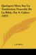 Quelques Mots Sur La Traduction Nouvelle De La Bible, Par S. Cahen (1835) (French, Paperback): J. M. Bercy