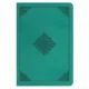 ESV Teal Ornament Design Value Compact Bible (Large print, Leather / fine binding): 