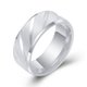 Men's Stainless Steel Brushed Design Comfort Fit Polished Ring - Silver/White - T(10): 