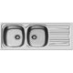 Sink double sink 1200x480x5mm 90mm drop in: 