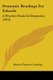 Dramatic Readings For Schools - A Practice Book In Dramatics (1914) (Paperback): Marion Florence Lansing