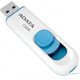 Adata C008 Flash Drive with Thumb Sliding Lid (32GB)(White & Blue): 