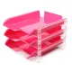 Bantex Vision 3-Tier Letter Tray (Pink): 