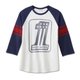 Men's #1 3/4 Raglan Tee - Colorblocked - 2XL: 