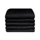 Bunty Plush 100% Cotton Terry Fringe Guest Towel (Jet Black)(Pack of 5)(380gsm): 