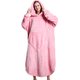 Iconix Oversized Floor-Length Hooded Body Blanket (Pink): 