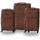 Roller Luggage Trolley Bag Textured Pattern - Light Brown Patches (3 Piece) (PU Leather) - Only Available to deliver to Major...