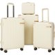 Roller Luggage Trolley Bag Textured Pattern - Cream (4 Piece) (Hard Plastic) - Only Available to deliver to Major Cities: 