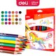 Deli Full-Length Triangular Coloured Pencil Set (24 Colours): 