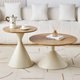 Deora Wood Round Coffee Table with Metal Legs (White): 
