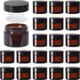 Chenshia 50ml Reusable Makeup Cosmetic Container, Travel Glass Jar - 20pc - Brown: 