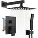 Bundle Square Shower Heads-Square Arm, Valve Body & Square Mixer (25cm)(Black): 