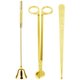 Chenshia 3in1 Nordic Candle Tools Lighter Wick Trimmer Extinguish Accessory - Glitter Gold: 