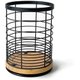 Rotatable Kitchen Utensil Rack with Wooden Base Cooking Utensil Holder: 