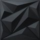 Chenshia 16 Piece 3D Wall Panels - Diamond Textured PVC - 4sqm - Black Diamond: 