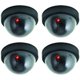 Fake Security Camera, Dummy CCTV with Flashing Light, Burglar Deterrent - 4 Piece: 