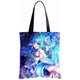 ANIMANGA Waterproof Oxford Tote Bag with Flocking Print - Snow Hatsune Miku: 