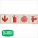 Parrot Photoluminescent 190mm Safety Sign - F1 - Arrow Down + Fire Extinguisher + Fire Hose Reel + Fire Hydrant: 