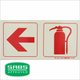 Parrot Photoluminescent 190mm Safety Sign - F16 - Arrow Left + Fire Extinguisher: 