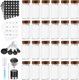 Chenshia Walnut Lid Spice Jar 24pc Containers Set-Labels,Grinder&Pen Funnel: 