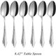 Spoon-Silver,6pcs Table Spoons Set of 6 Stainless Steel Tablespoon Soup Spoon Set Royal 6 Pieces Dinner Spoon for...