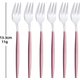 6 Matte PKSliver,6 Pieces Gold Coffee Tea Fork Set Stainless Steel Fruit Fork Ice Cream Cake Dessert Mini Forks Afternoon Party...
